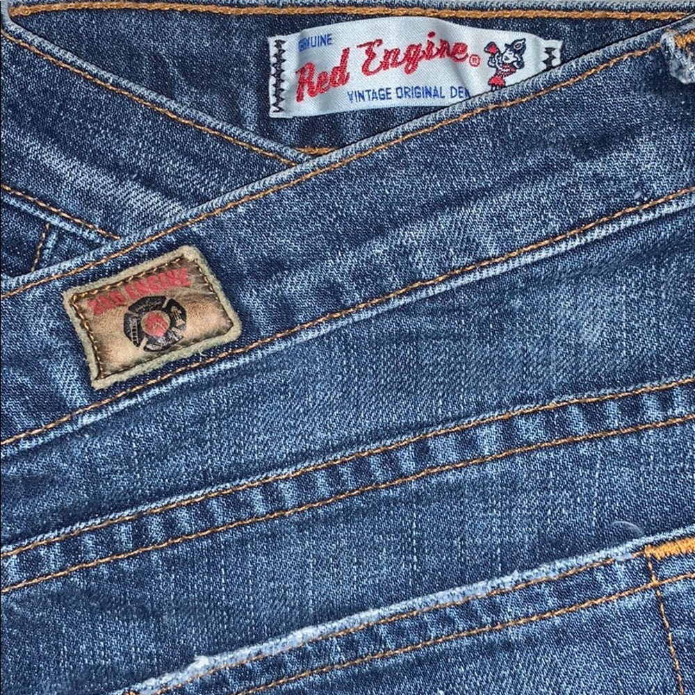 Red Engine Flared Cut Jeans